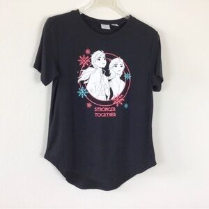 Disney Frozen Graphic Tee Shirt Short Sleeves Black Size M